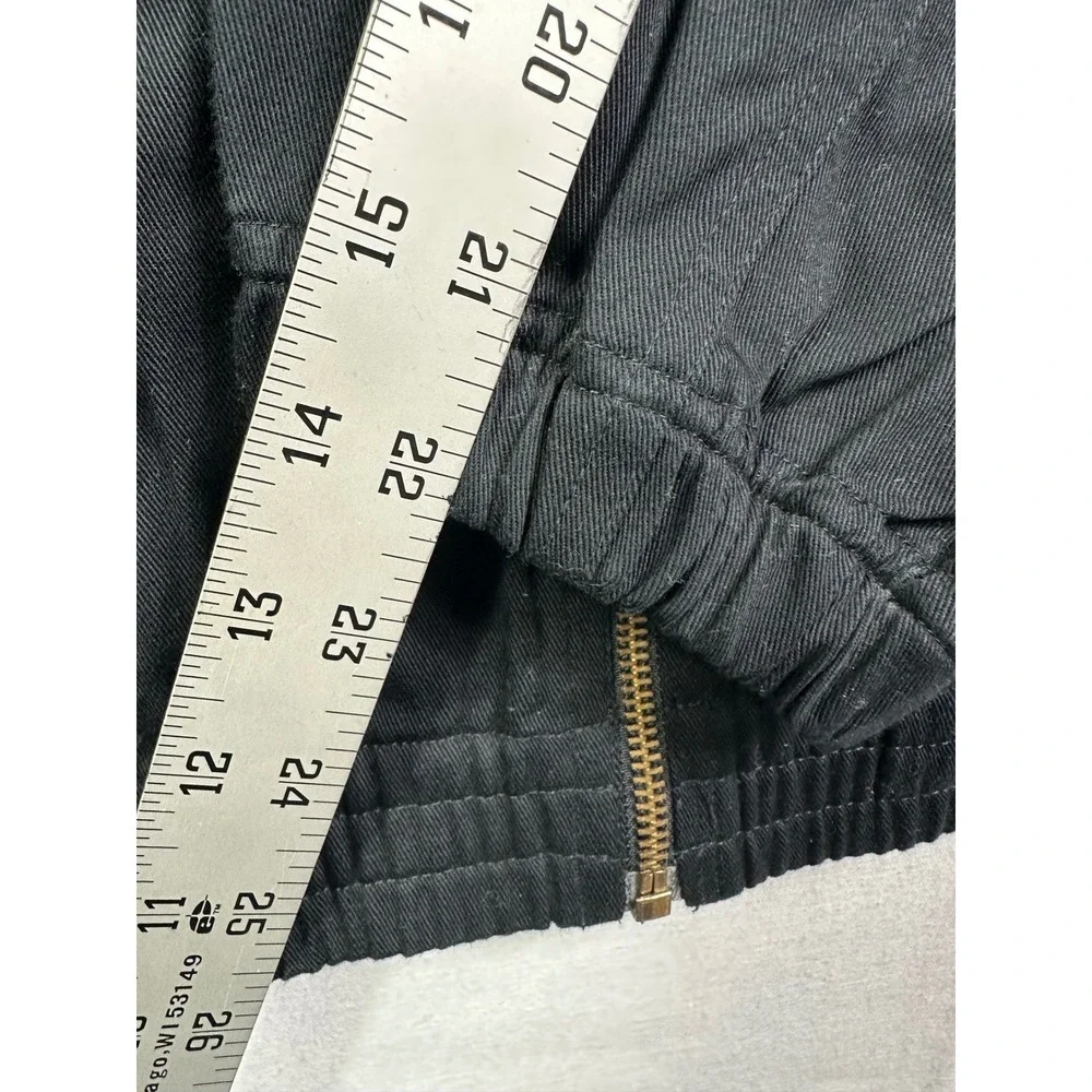 EVR Womens Black Studded Collar Zip Up Jacket‎ Star Charm Embellished Pockets XL